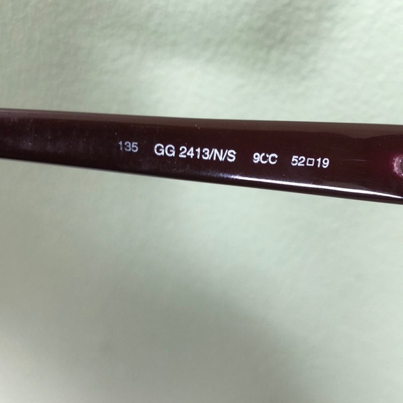 Gucci Eyeglasses Eye Glasses Frames GG 2413/N/S 7NR Optyl Italy 52-19-135